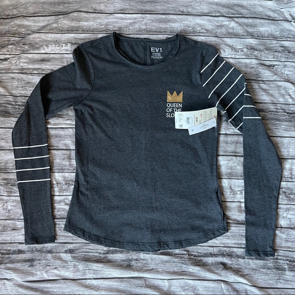 EV1 Dark Gray Long Sleeve Queen of Slopes Shirt